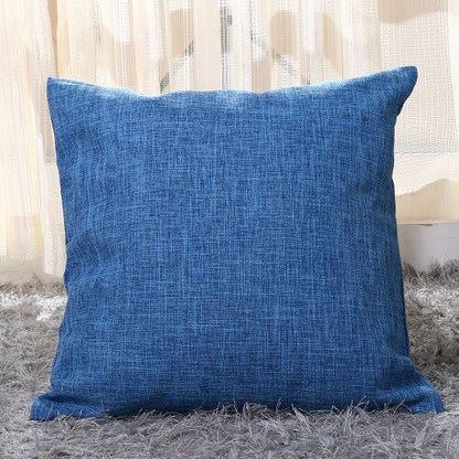 Simply Linen Pillow Cover shown here in blue (medium blue color )