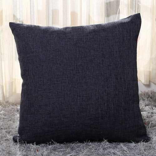 Simply Linen Pillow Cover in black.
