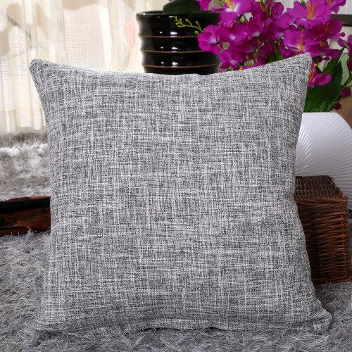 Simply Linen Pillow Cover shown here in dark gray. 