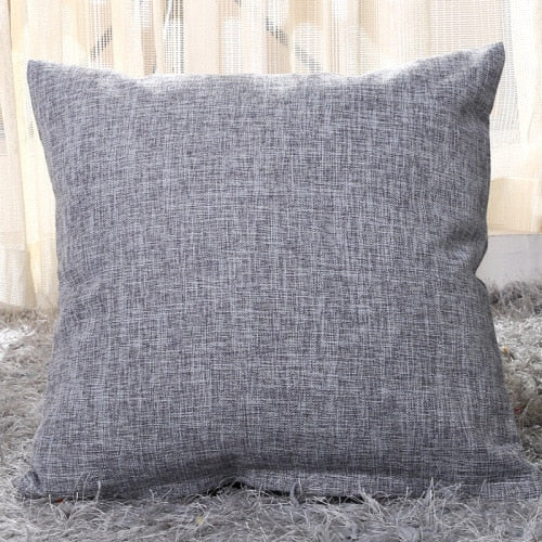 Simply Linen Pillow Cover in light gray.