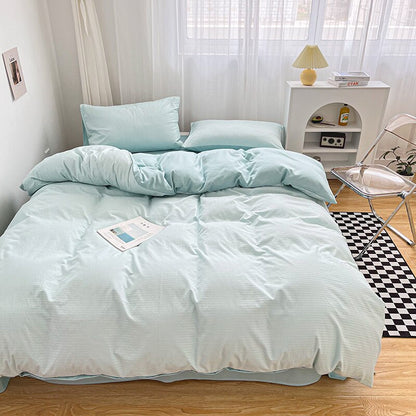 Simply Classic Duvet Cover Set 3 or 4 PC set. Easy to care for microfiber with waffle weave design on one side . Totally reversible. Shown in white.