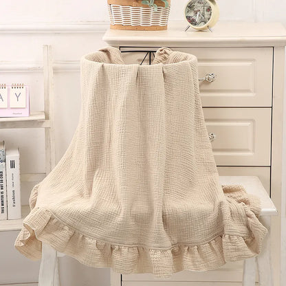 100% Organic Cotton Ruffled Baby Swaddle