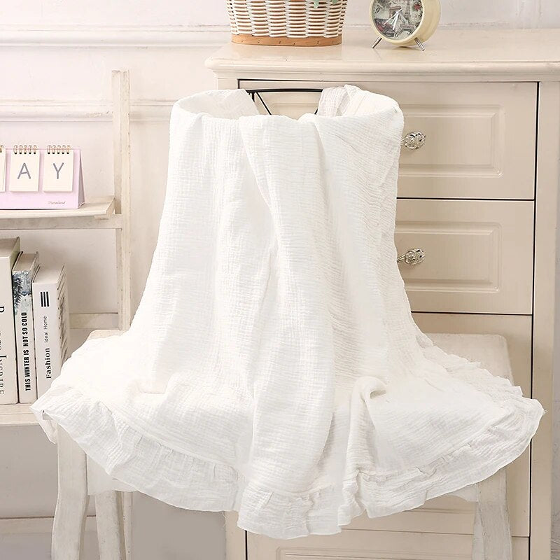 100% Organic Cotton Ruffled Baby Swaddle