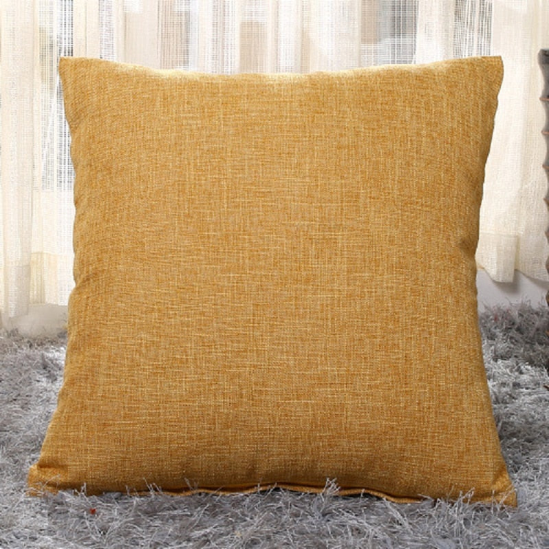 Simply Linen Pillow Covers in gold.