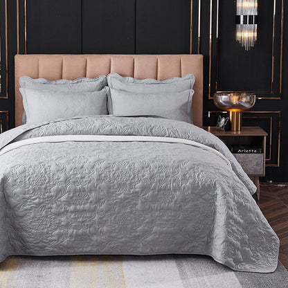 Velvety Cotton Quilted Bedspread Coverlet