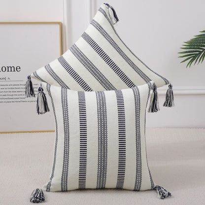 Stripes and Tassels Pillow Covers