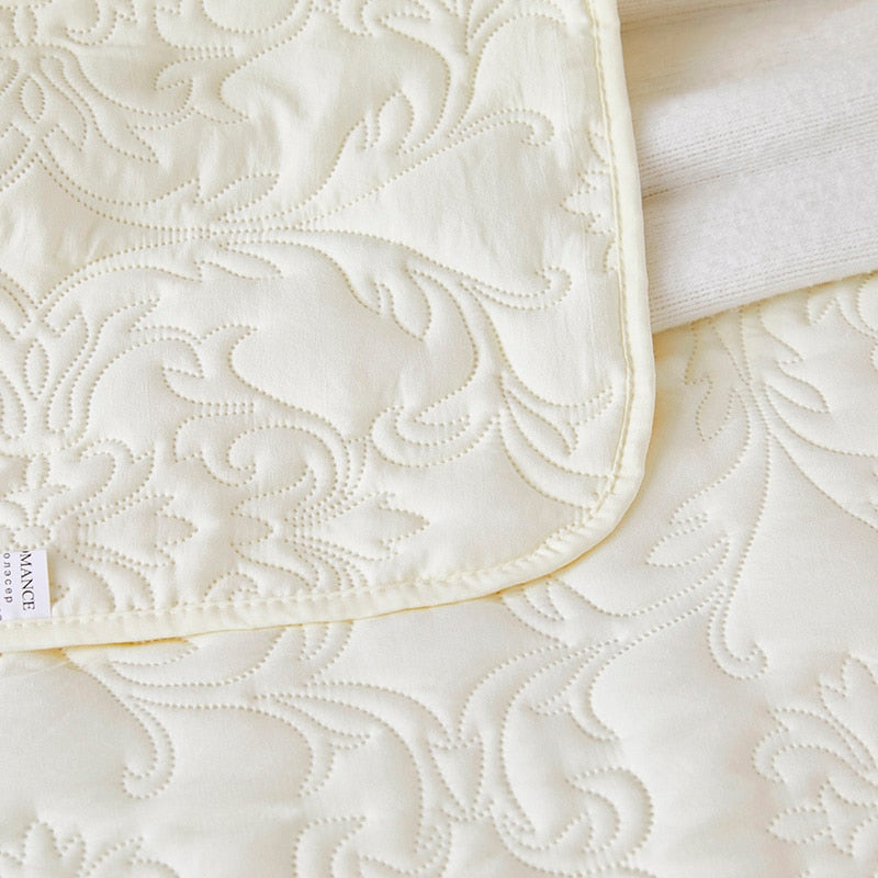 Velvety Cotton Quilted Bedspread Coverlet