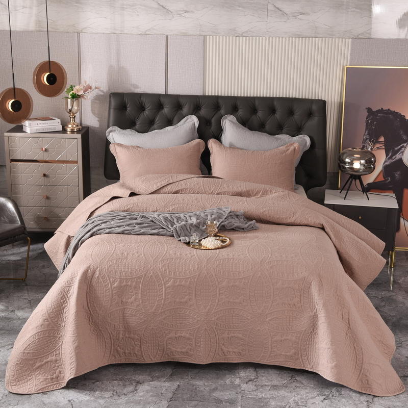 Velvety Cotton Quilted Bedspread Coverlet