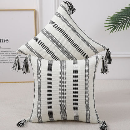 Stripes and Tassels Pillow Covers