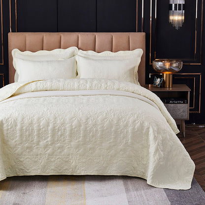 Velvety Cotton Quilted Bedspread Coverlet