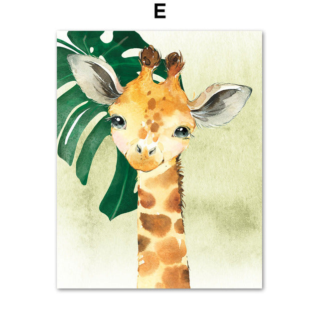 Tropical Jungle Babies Canvas Art