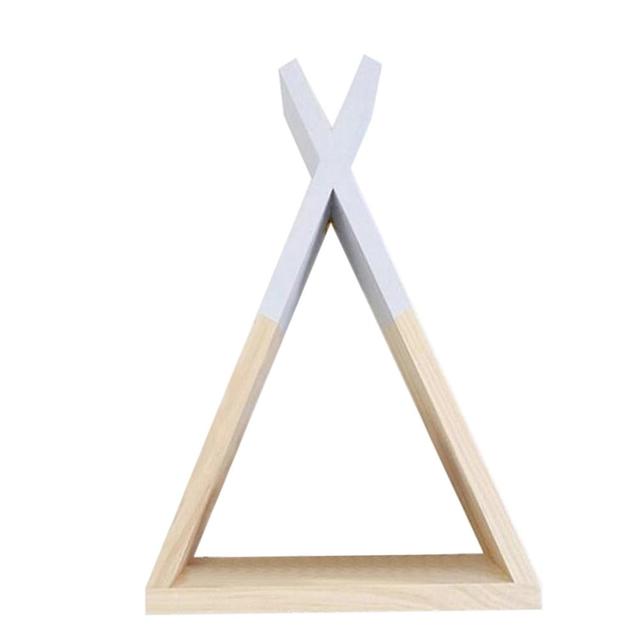 Wood Teepee Wall Shelf