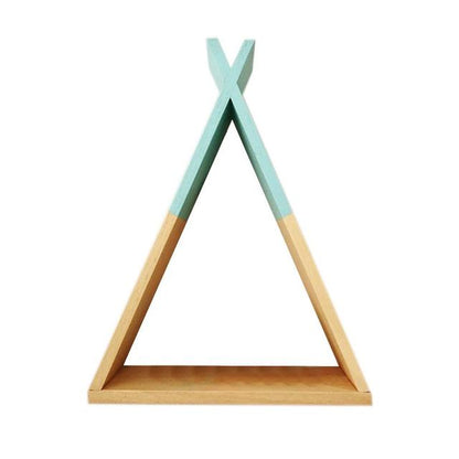 Wood Teepee Wall Shelf