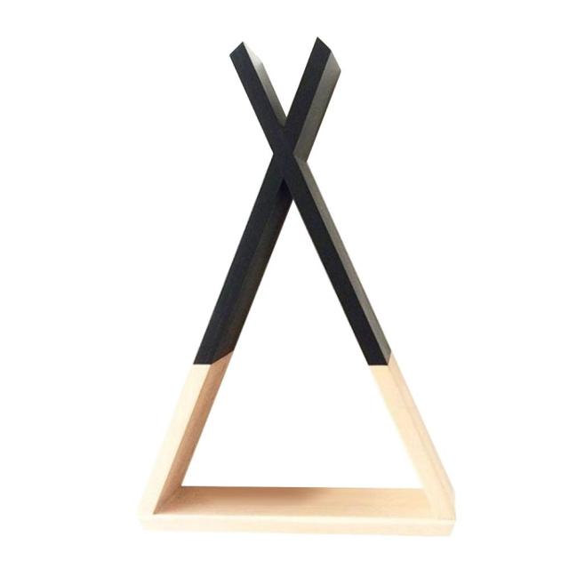 Wood Teepee Wall Shelf