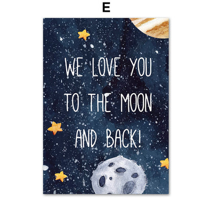 To the Moon and Back Nursery Canvas Art