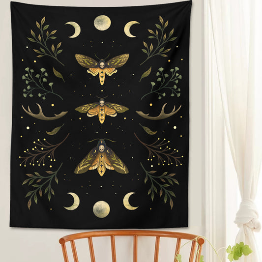 Vintage Moon Phase Wall Tapestry