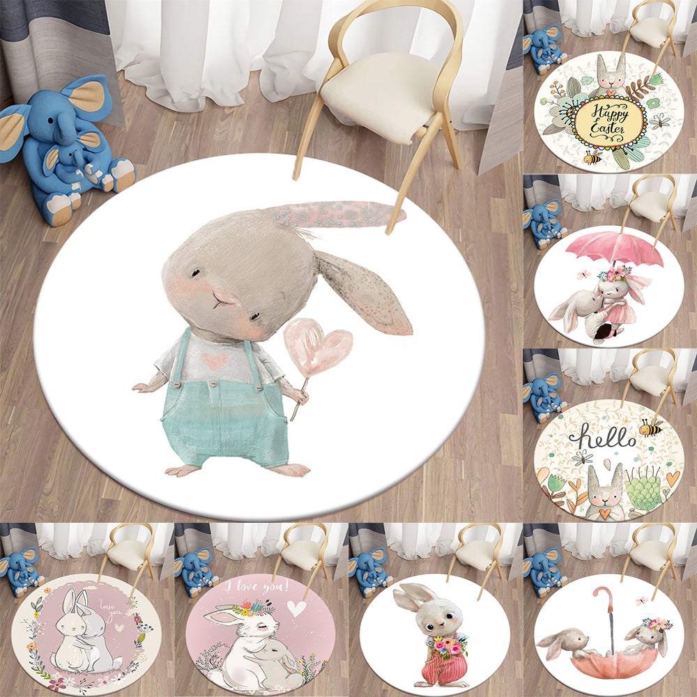 Bunny Collection Round Nursery Rug