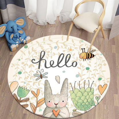 Bunny Collection Round Nursery Rug