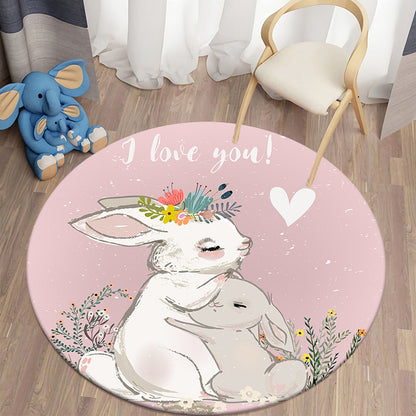 Bunny Collection Round Nursery Rug