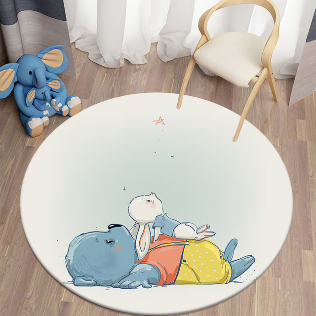 Bunny Collection Round Nursery Rug