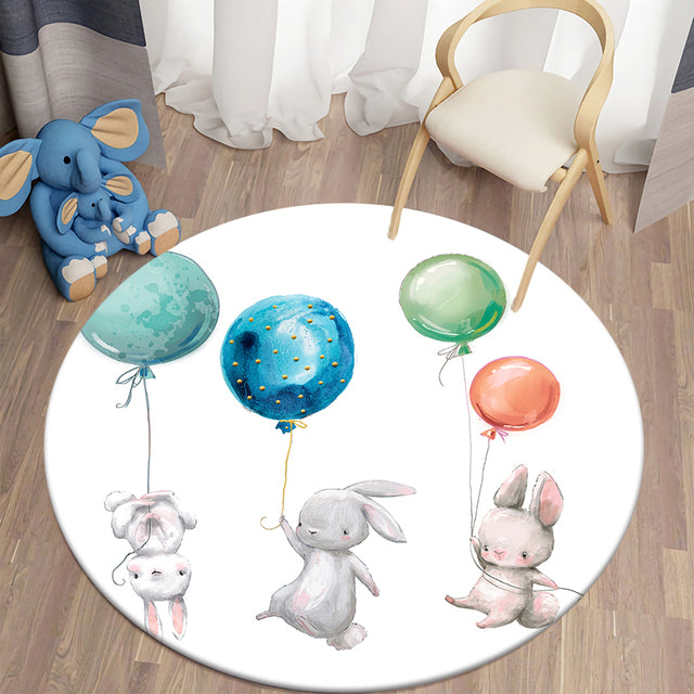 Bunny Collection Round Nursery Rug