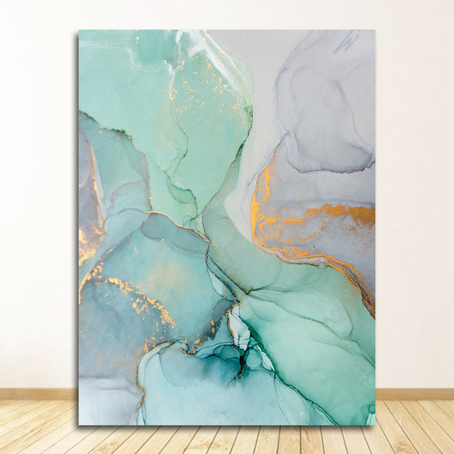 Modern Abstract Green Stone Canvas