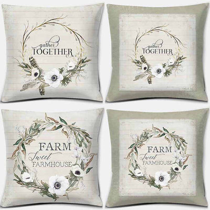 Floral Farmhouse and Feather Pillow Cover