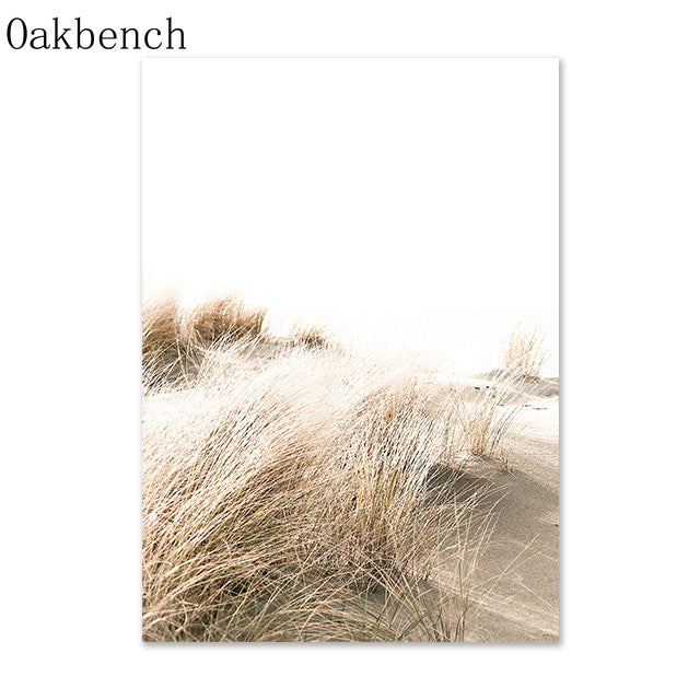 Beach Prints on Canvas Wall Art.  Premium, high quality inks used with this canvas wall art depicting beach grasses on a wind swept sandy beach.